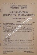 Book cover of Supplementary Operating Instructions, July 1967 by British Railways Western Region